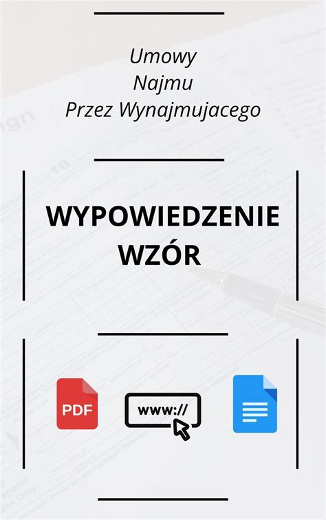 Wypowiedzenie Umowy Najmu Przez Wynajmującego Wzór - WORD PDF