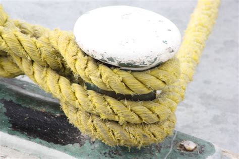 Yellow Rope tied to boat anchor point | Close up of yellow r… | Flickr