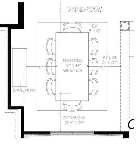 DINING ROOM FURNITURE LAYOUT WITH 8' X 10' RUG | Dining room layout, Dining room furniture ...