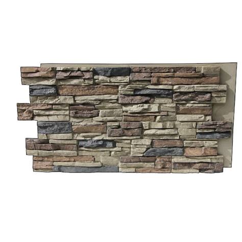 TRITAN BP Lightning Ridge 48 in. x 24 in. Class A Fire Rated Faux Stone Siding Panel Finished ...