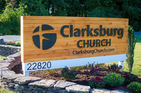 Clarksburg Church Wood Sign | Exterior signage, Sign church, Church branding