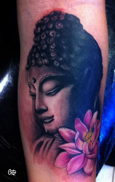 Buddah tattoo In Buddhism the lotus flower symbolizes faithfulness ... | Buddha tattoos, Buddah ...