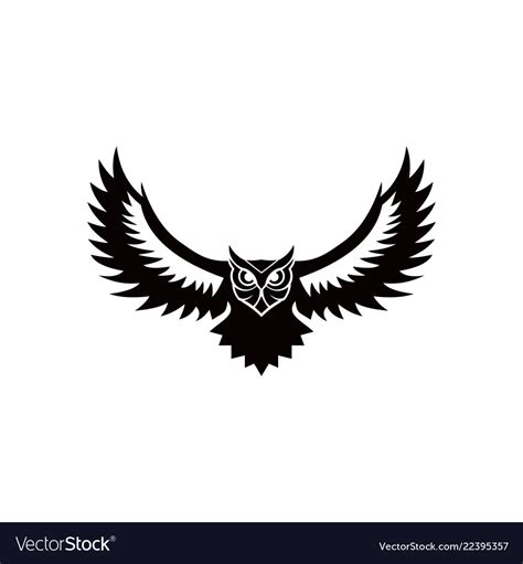Owl logo - emblem design on w Royalty Free Vector Image
