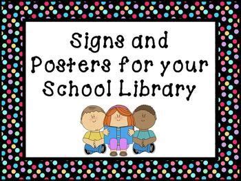 Printable Signs and Posters for your School Library - Multicolor Dots ...