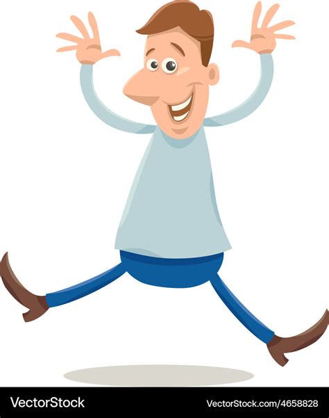 Excited man cartoon Royalty Free Vector Image - VectorStock