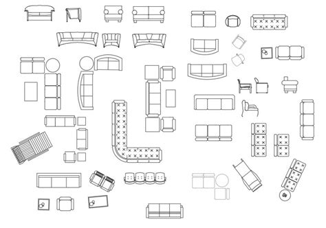 Sofas and armchairs Elevation dwg file - Cadbull