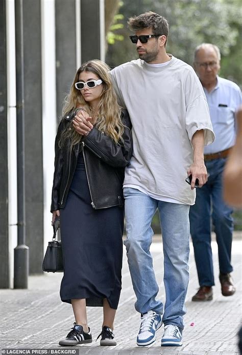 Gerard Pique, 36, cosies up to girlfriend Clara Chia, 24, in Barcelona ...