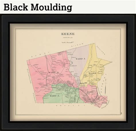 KEENE, New Hampshire 1892 Map, Replica or genuine ORIGINAL