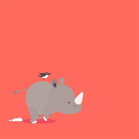 Baby Rhino Running Gif - Just go Inalong