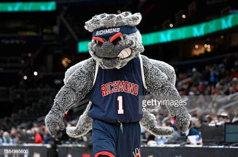 The Richmond Spiders mascot performs during the 2022 Atlantic 10 ...