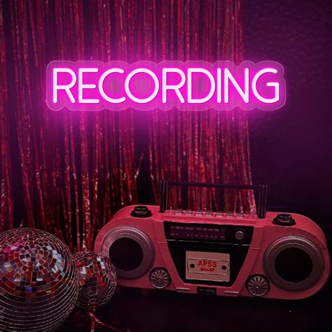 Recording Neon Sign, Recording LED Light Sign, Recording Music Sign, Music Studio Lights, Studio ...