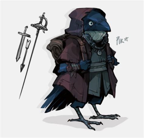 finally drew my dnd kid (they’re a kenku rogue) | [corviday]