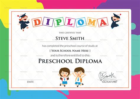 Fresh Pre K Diploma Certificate Editable Templates – Thevanitydiaries