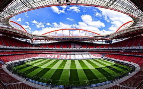 4k, Estadio do Sport Lisboa e Benfica, inside view, Estadio da Luz ...