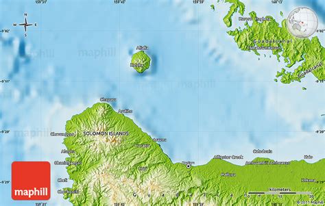 Physical Map of Honiara