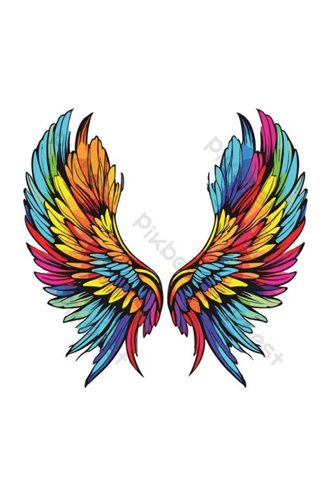 Wing Colorful Clip Art Vector PNG Images | EPS Free Download - Pikbest