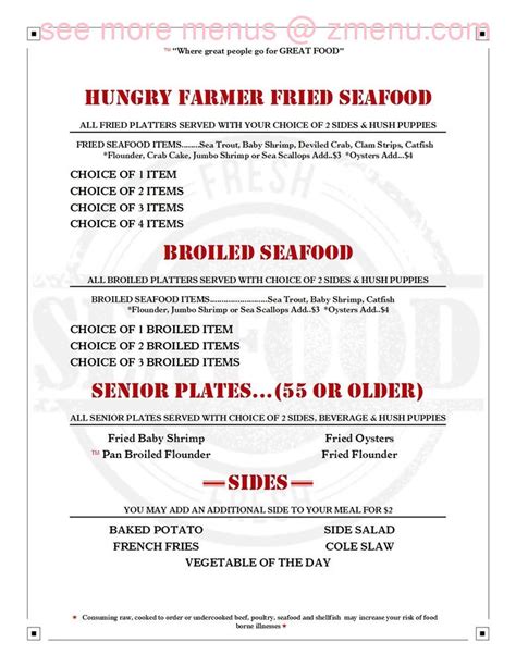 Online Menu of The Hungry Farmer Restaurant Restaurant, Clinton, North Carolina, 28328 - Zmenu