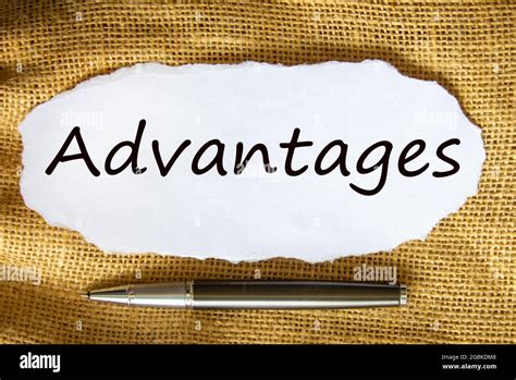 Advantages symbol. Concept word 'advantages' on white paper. Black ...