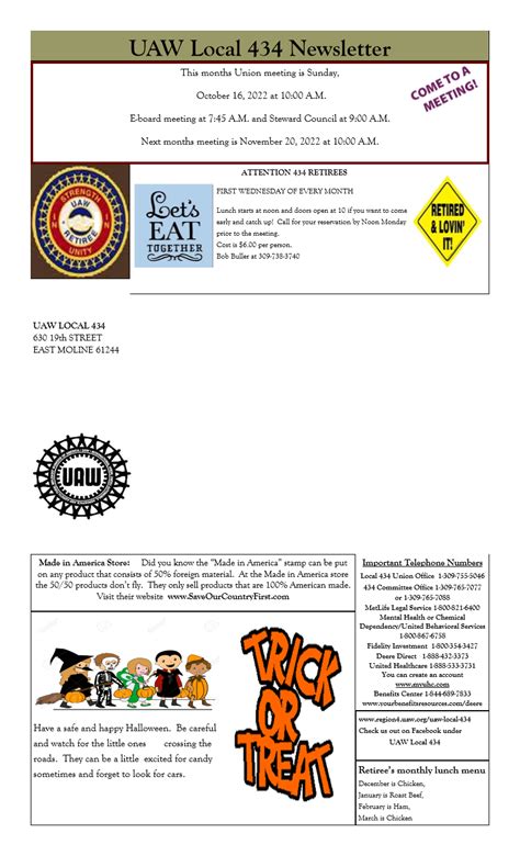 October 2022 Newsletter | UAW Local 434