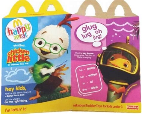 2005 McDonald Happy Meal Boxes Chicken Little - Good/Bad Marketing