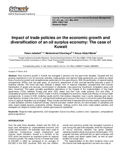 (PDF) Impact of trade policies on the economic growth and ...