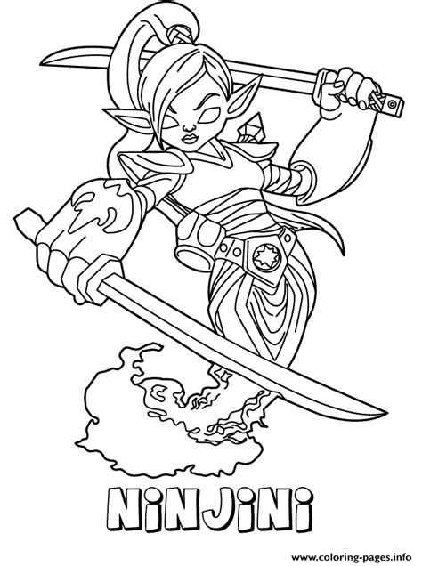 Skylander Coloring Pages Ninjini Costume