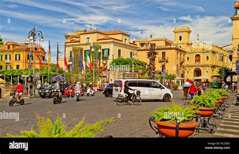 Piazza Tasso, the main square of Sorrento, near Naples, Italy Stock ...