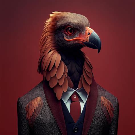 Premium AI Image | vulture bird in smart formal suit and shirt dinner ...