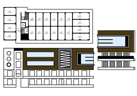 Commercial Shop Building Plan - Cadbull