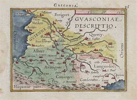 Proantic: Ancient Geographic Map Of Gascony