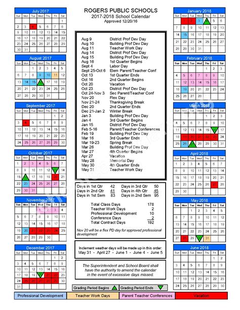 Rogers Arkansas Public Schools Calendar - PublicCalendars.net