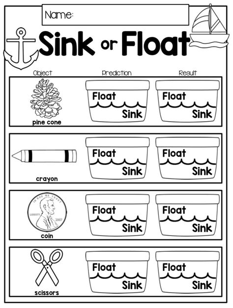 Sink or Float Activity | Sink or float, Preschool worksheets, Learning ...