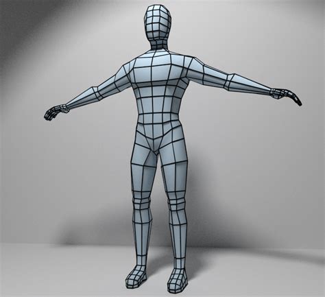 Base mesh low poly male body 3D Model in Man 3DExport