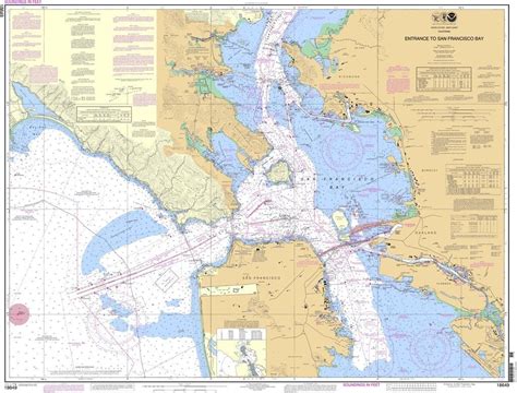 NOAA Nautical Chart 18649: Entrance to San Francisco Bay Foam Mat Flooring, Waterproof Paper ...