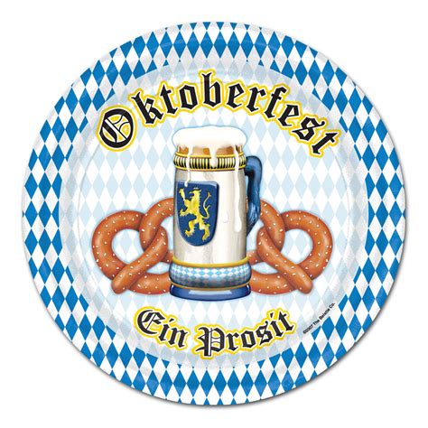 Oktoberfest Plates 23cm pk | Germany - Oktoberfest Party Supplies | Party Savers