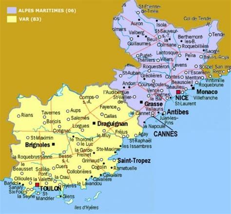 Map Of South Of France And Monaco - The Map Of United States