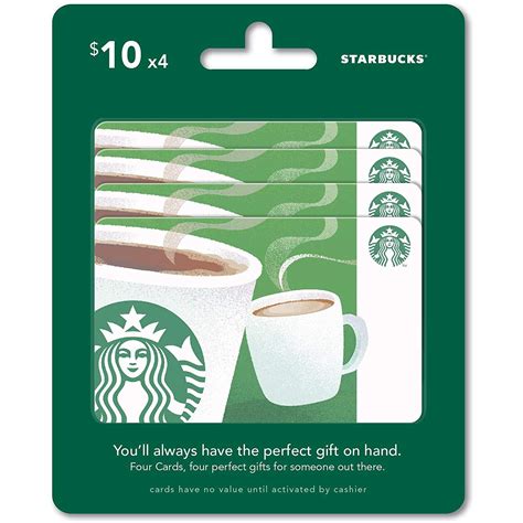 Starbucks $10 Gift Cards (4-Pack) | Starbucks card, Free starbucks gift card, Starbucks gift card