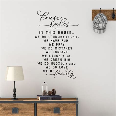 Farmhouse Style Vinyl Wall Decal in This House Quote Family Quote Wall ...