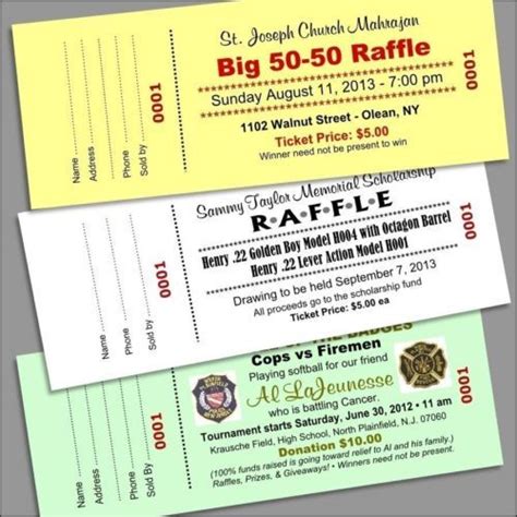 500 Custom Raffle Tickets, Numbering, Perf Stub & Book | Custom raffle ...