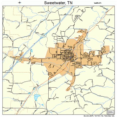 Sweetwater Tennessee Street Map 4772540