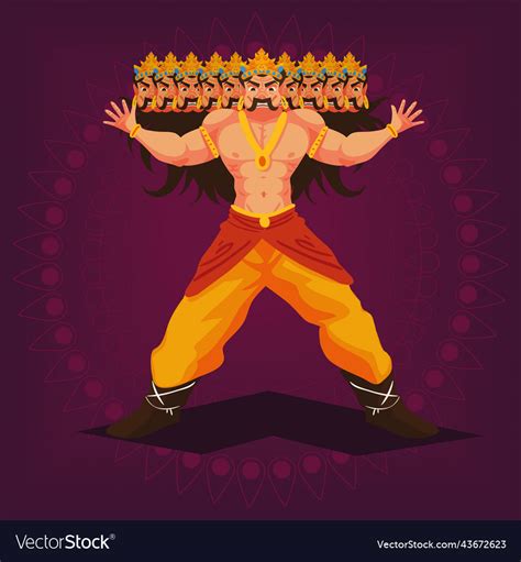 Ravana man demon dussehra Royalty Free Vector Image