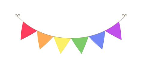 Rainbow pennant garland bunting divider simple vector illustration clipart 16137640 Vector Art ...