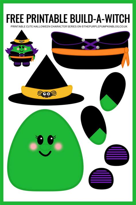 Use this free printable paper witch template to build-a-witch for Halloween! This fun craf ...