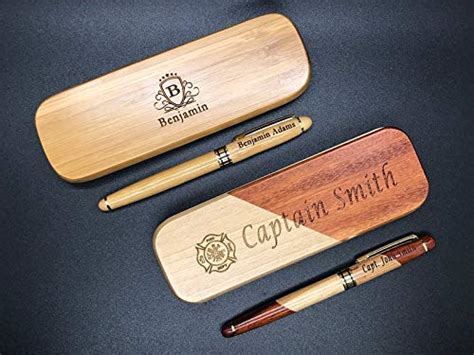 Amazon.com: Custom Engraved Wood Pen Set With Maple and Rosewood Finish ...