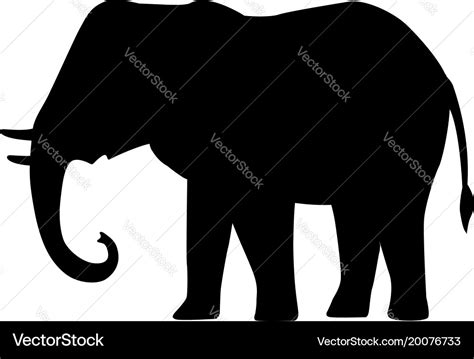 Cartoon silhouette icon black elephant Royalty Free Vector