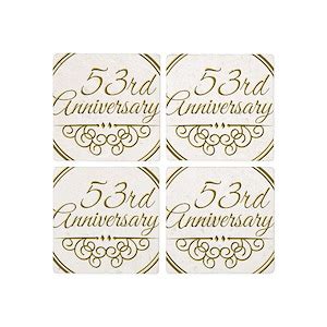 53Rd Wedding Anniversary Coasters - CafePress