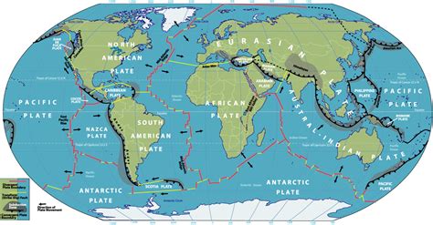 World map of Tectonic plate boundaries | Map Collection