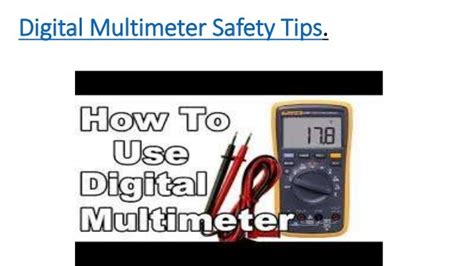 Digital multimeter safety tips