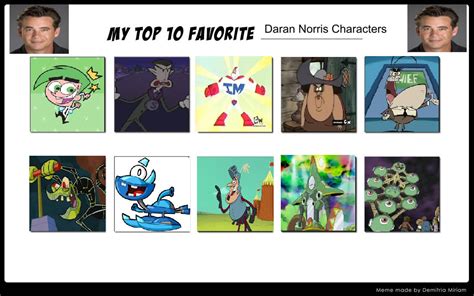 my top 10 favorite daran norris characters by cartoonstarreviews on ...