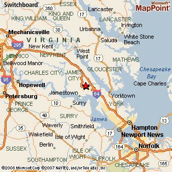 Williamsburg, Virginia Area Map & More